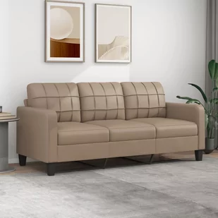 3-osobowa sofa, cappuccino, 180 cm, sztuczna skóra Lumarko! - Sofy i kanapy - miniaturka - grafika 1