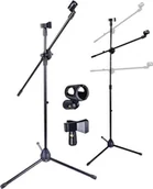 Akcesoria do komputerów stacjonarnych - OEM NN M2 statyw mikrofonowy podwójny łamany na 2 mikrofony - miniaturka - grafika 1