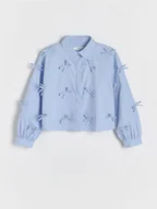 Koszulki dla dziewczynek - Reserved - Koszula z kokardkami - jasnoniebieski - miniaturka - grafika 1