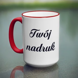 Duży kubek XXL z czerwonym uszkiem z Twoim nadrukiem - Kubki - miniaturka - grafika 1