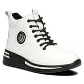 Botki damskie - Botki damskie skórzane ocieplane na platformie Filippo DBT4215/24 białe-41 - miniaturka - grafika 1