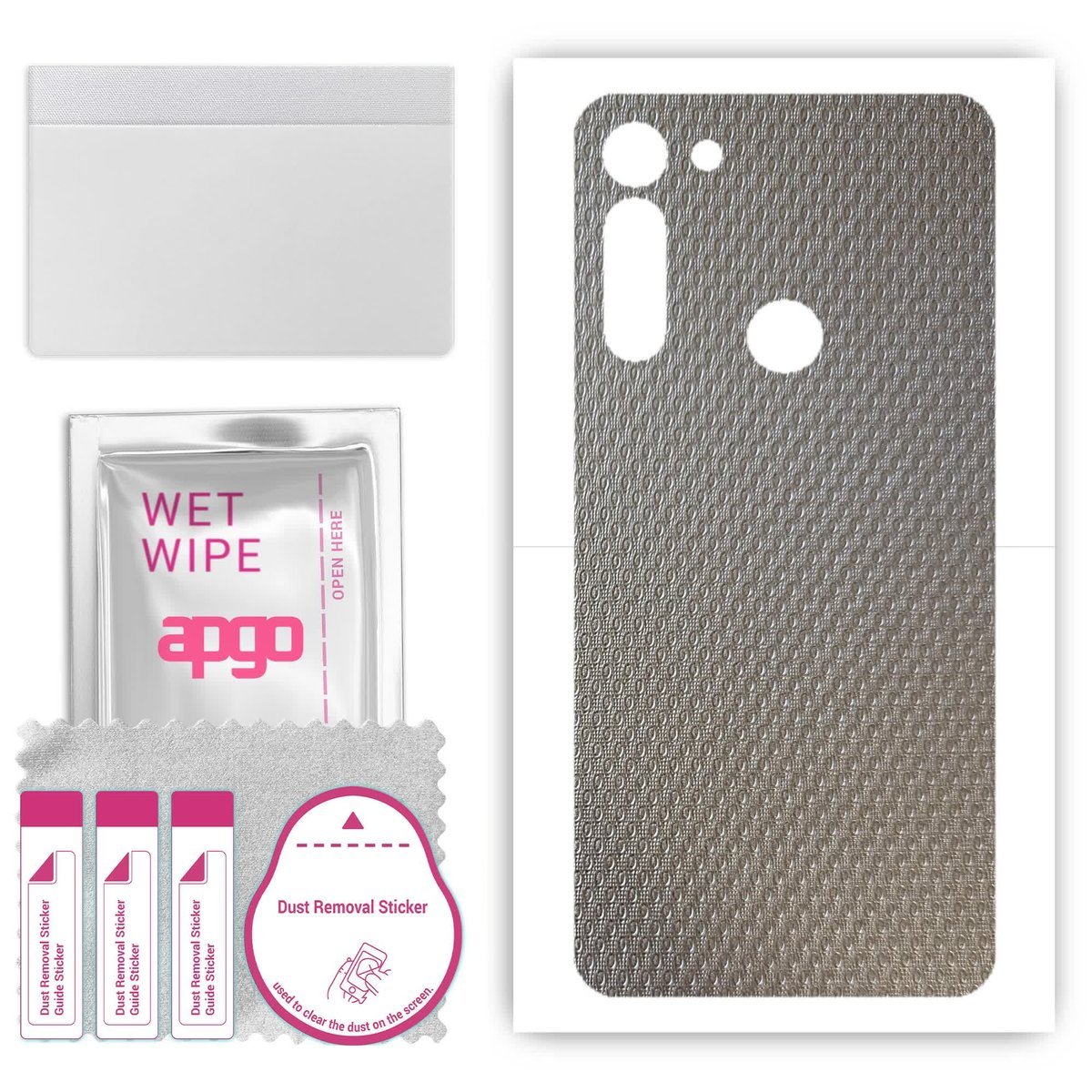 Folia naklejka skórka strukturalna na TYŁ do Motorola Moto G8 - Aluminium krople - apgo SKINS