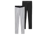 Spodnie i spodenki dla dziewczynek - pepperts!® Legginsy dziewczęce z bawełną, 2 pary (Czarny/ szary, 158/164) - miniaturka - grafika 1