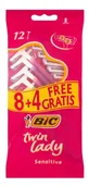 Maszynki do golenia i wkłady - BiC Maszynka do golenia Twin Lady Sensitive 1 op.-12szt 8+4gr) - miniaturka - grafika 1
