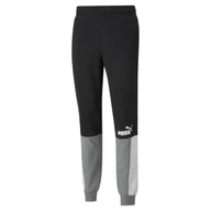 Spodnie sportowe męskie - Męskie spodnie dresowe z blokami kolorów Essentials Camo PUMA Black - miniaturka - grafika 1