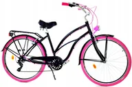 Rowery - Dallas Bike Cruiser 7spd Alu 28 cali Damski Czarno-różowy - miniaturka - grafika 1
