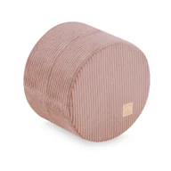 Zestawy mebli dla dzieci - Misioo Pufa Okrągła 40X30 Cm Różowy Sztruks Premium - miniaturka - grafika 1