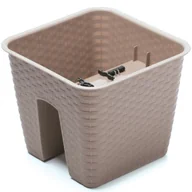 Donice - Doniczka skrzynka na poręcz Mokka na balkon taras balustrada 30cm ratan - miniaturka - grafika 1