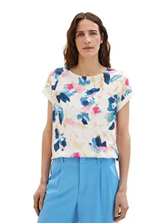 Koszulki i topy damskie - TOM TAILOR T-shirt damski, 32668 - kolorowy wzór akwarelowy, XXL - grafika 1