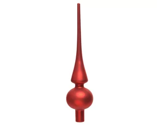 Czubek Szpic na choinkę szklany choinkowy czerwony matowy 26cm - Ozdoby bożonarodzeniowe - miniaturka - grafika 1