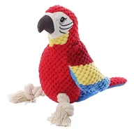Zabawki dla psów - PAPUGA zabawka dla psa piszczy pluszowa ze sznurem 34cm - miniaturka - grafika 1