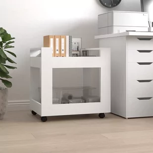 vidaXL Szafka pod biurko, biała, 60x45x60 cm, materiał drewnopochodny - Meble modułowe i akcesoria - miniaturka - grafika 1