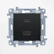 Gniazdka elektryczne - Ładowarka USB A+C Simon 10 - czarny mat - miniaturka - grafika 1