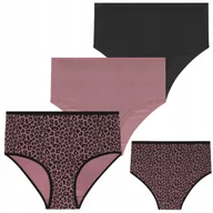 Majtki damskie - Majtki Dmskie Figi Maxi Bikini Bawełna Plus Size 3-Pak Panterka Moraj- L - miniaturka - grafika 1