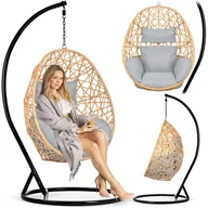 Fotele ogrodowe wiszące - Fotel ogrodowy, wiszący, Sabana, 104x202 cm, jasny brąz, szary - miniaturka - grafika 1