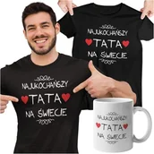 Gadżety dla niej i dla niego - Koszulka dla taty wraz z kubkiem z nadrukiem Najukochańszy tata na świecie - miniaturka - grafika 1