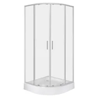 Kabiny prysznicowe - Kabina prysznicowa z brodzikiem Solid RS 90 CHR szkło transparentne 6 mm, profole chrom KERRA - miniaturka - grafika 1