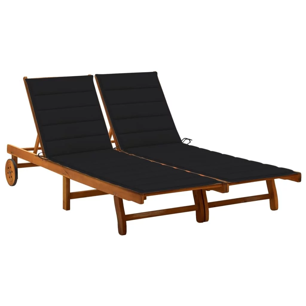 vidaXL Lumarko 2-osobowy leżak ogrodowy z poduszkami, lite drewno akacjowe 3061381