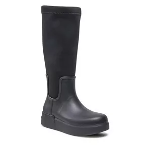 Kozaki damskie - Kozaki Calvin Klein - Rain Boot Wedge High HW0HW01264 Ck Black BAX - grafika 1