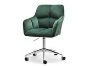 Fotele i krzesła biurowe - Zielony Fotel Biurowy Z Welurowym Siedziskiem Isla Na Chromowanej Nodze - miniaturka - grafika 1
