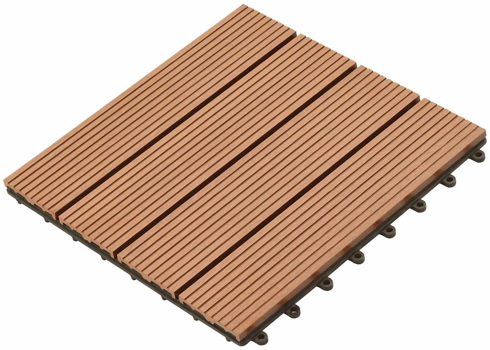 vidaXL Płytka Tarasowa 11 pcs Brązowy 30 x 30 cm