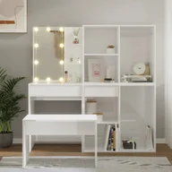 Toaletki - Zestaw z toaletką i oświetleniem LED, biały z połyskiem - miniaturka - grafika 1