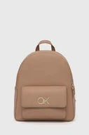 Plecaki - Calvin Klein plecak damski kolor beżowy mały gładki - miniaturka - grafika 1