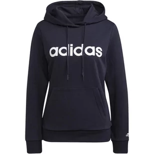 Bluza z kapturem damska adidas SPORTSWEAR ESSENTIALS LOGO granatowa H07797-S - Bluzy damskie - miniaturka - grafika 1