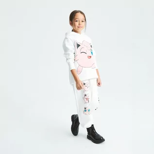 Spodnie i spodenki dla dziewczynek - Reserved - Spodnie dresowe Pokemon - Biały - grafika 1