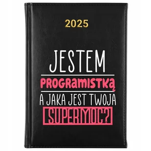 KALENDARZ DZIENNY CZARNY A5 2025 TRMINARZ PREZENT DLA PROGRAMISTKI WZORY - Notesy i bloczki - miniaturka - grafika 1