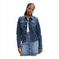 Kurtki damskie - TOMMY HILFIGER DAMSKA KURTKA JEANSOWA VIVIANNE SKN JACKET BH0151 JEANS r.S - miniaturka - grafika 1