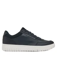 Sneakersy męskie - Sneakersy Tommy Hilfiger Th Basket Core Lth Pinperf FM0FM05466 Granatowy - miniaturka - grafika 1