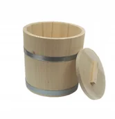 Beczki - Wiadro drewniane z pokrywą do kiszenia kapusty 5L - miniaturka - grafika 1