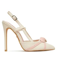 Sandały damskie - Szpilki DeeZee HT92831-166 Écru - miniaturka - grafika 1