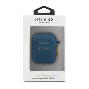 Guess GUACCSILGLBL AirPods cover niebieski/blue Silicone Glitter - Akcesoria do słuchawek - miniaturka - grafika 3