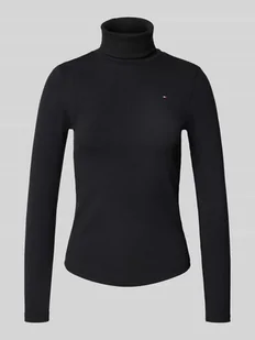 Bluzka z długim rękawem o kroju slim fit z mieszanki wiskozy - Bluzki damskie - miniaturka - grafika 1