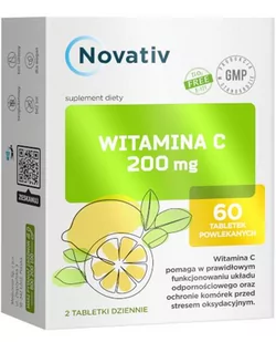 Novativ Witamina C 200 mg 60 tabletek - Witaminy i minerały - miniaturka - grafika 1