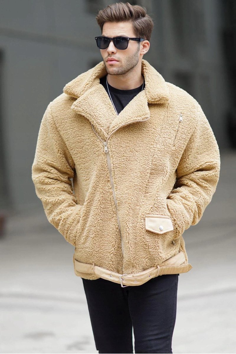 MĘSKA KURTKA PILOTKA Z PIKOWANĄ STRUKTURĄ I PASKIEM L 5GA*