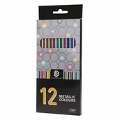 Kredki, ołówki, pastele i pisaki - Kredki Ołówkowe Metaliczne 12 Kolorów - miniaturka - grafika 1