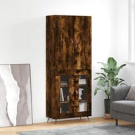 Witryny - vidaXL Witrynka przydymiony dąb 69,5x34x180 cm materiał drewnopochodny - miniaturka - grafika 1