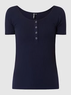 Koszulki i topy damskie - T-shirt z prążkowaną fakturą model ‘Kitte’ - grafika 1