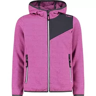 Kurtki i płaszcze dla dziewczynek - CMP - Kid G Jacket Fix Hood, Girl, Purple Fluo-Titanio, 128 - miniaturka - grafika 1