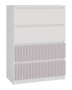 Komoda z 4 szufladami, Malwa, 70x40x97 cm, biały, różowy - Komody dla dzieci - miniaturka - grafika 1