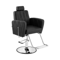 Fotele fryzjerskie - physa Fotel fryzjerski z podnóżkiem 56 71 cm 200 kg czarny, srebrny - Fotele fryzjerskie - miniaturka - grafika 1