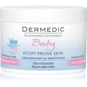 Pozostałe kosmetyki - Biogened Dermedic emolient linum baby masło intensywnie natłuszczające do twarzy i ciała od 1 dnia życia 225 g - miniaturka - grafika 1