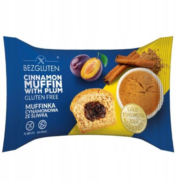 Muffinka cynamonowa ze śliwką bezglutenowa 60g Bezgluten