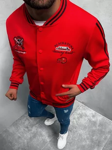 BLUZA MĘSKA ROZPINANA CZERWONA OZONEE JS/B10157 - Ozonee - Bluzy męskie - miniaturka - grafika 1