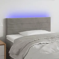 Inne meble do sypialni - Lumarko Zagłówek do łóżka z LED, jasnoszary, 90x5x78/88 cm, aksamit - miniaturka - grafika 1