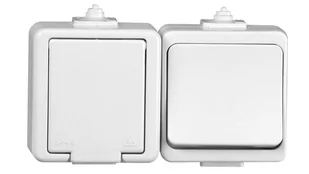 Timex elektro JANTAR Gniazdo pojedyncze z/u + łącznik pojedynczy IP44 biały GWN-J GWN-J BI - Gniazdka elektryczne - miniaturka - grafika 1
