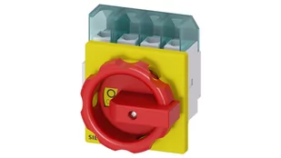 Łącznik krzywkowy 4P 9.5kW /AC23 A 7.5kW /AC-3 Iu=25A/AC-21A montaż tablicowy blokowanie w pozycji 0 na 3 kłódki 3LD2103-1TL53 - Wyłączniki światła i elektryczne - miniaturka - grafika 1